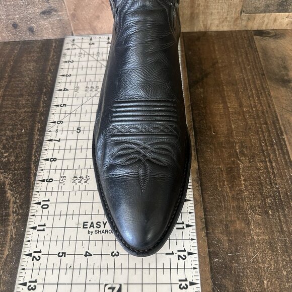 Dan Post 110R Vintage Classic Black Western Cowboy Boots Mens 12 D - Picture 6 of 12